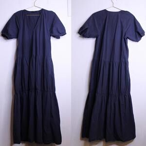 COS Black Cotton Peasant Cottagecore Maxi Dress- 4